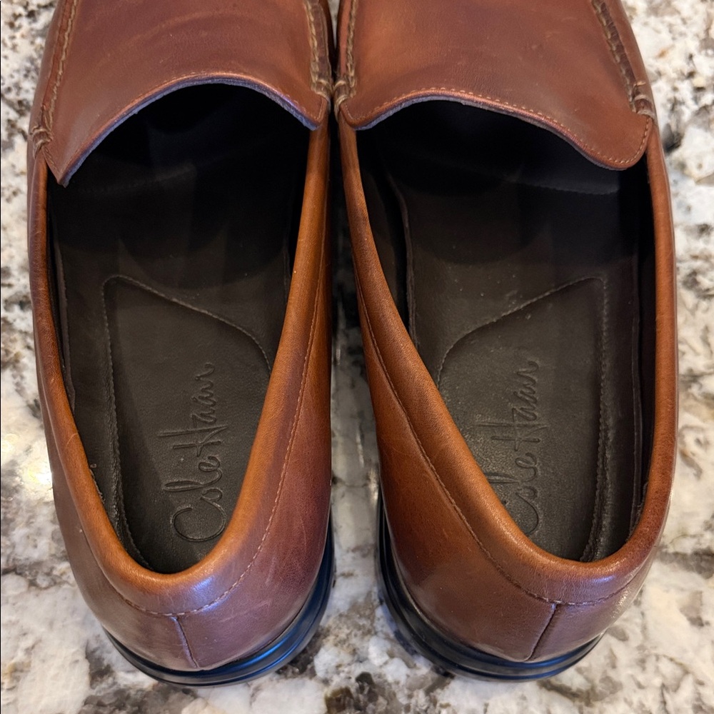 Cole Haan Men's Tan Leather Slip-On Loafers - Picture 8 of 11